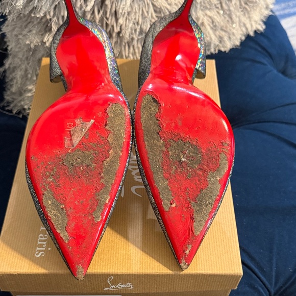 Christian Louboutin Iridescent Silver Heels - Picture 2 of 3